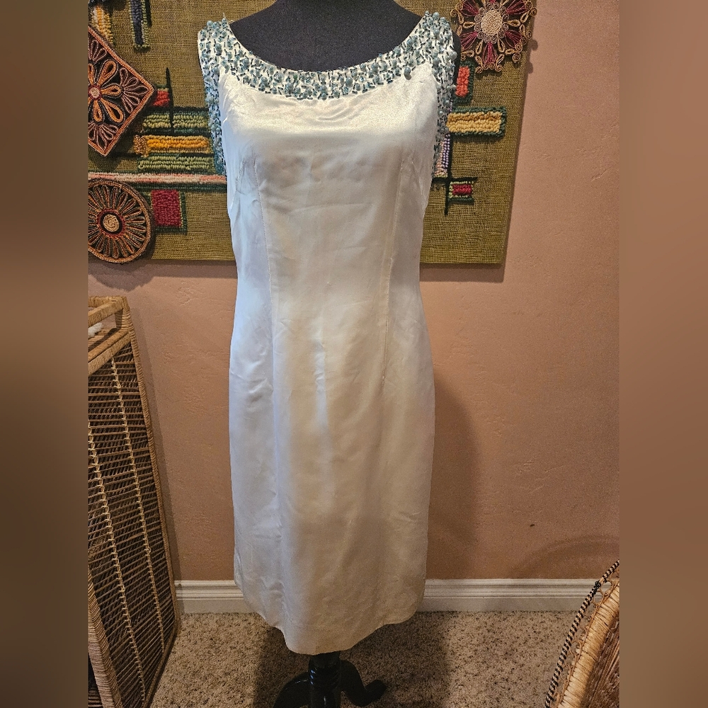 Vintage Handmade Satin Sheath Dress